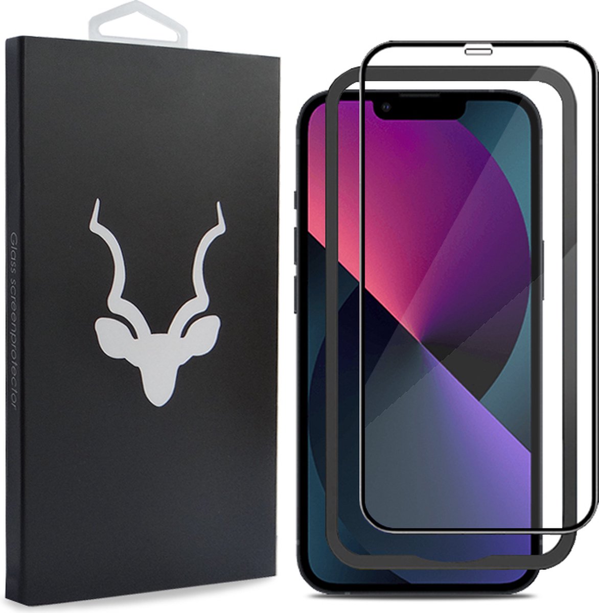 Kudu Glazen Screenprotector - iPhone 13 Pro Max - Inclusief installatietool - Eenvoudig zelf te bevestigen