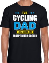 Cycling dad like normal except cooler cadeau t-shirt zwart - heren - hobby / vaderdag / cadeau shirts XL