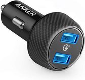 Anker Autolader USB-A & USB-C 39W - Snellader - Auto lader Geschikt voor Apple iPad/iPhone & Samsung (7, 8, X, XR, XS, 11, 12, 13, S10, S20, S21) - Sigarettenaansteker auto oplader