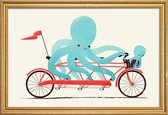 JUNIQE - Poster met houten lijst My Red Bike -30x45 /Kleurrijk