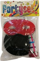 Carnival Toys Feestset Junior Karton Zwart/rood 3-delig
