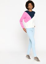 LOLALIZA Trui met kleurvakken - Marine Blauw - Maat S