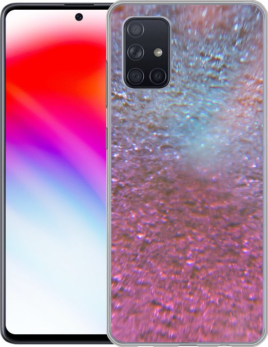 Telefoonhoesje Geschikt voor Samsung Galaxy A51 5G hoesje - Roze - Glitter - Abstract - Design - Blauw - Siliconen Telefoonhoesje Telefoonhoesje