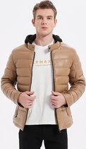 Winterjas Imitatieleer Mtx 15039 Beige Size : S