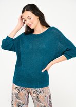 LOLALIZA Lurex trui - Groen - Maat S/M