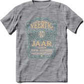 40 Jaar Legendarisch Gerijpt T-Shirt | Aqua - Ivoor | Grappig Verjaardag Cadeau | Dames - Heren | - Donker Grijs - Gemaleerd - XXL