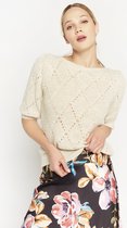 LOLALIZA Trui met korte pofmouwen - Beige - Maat M