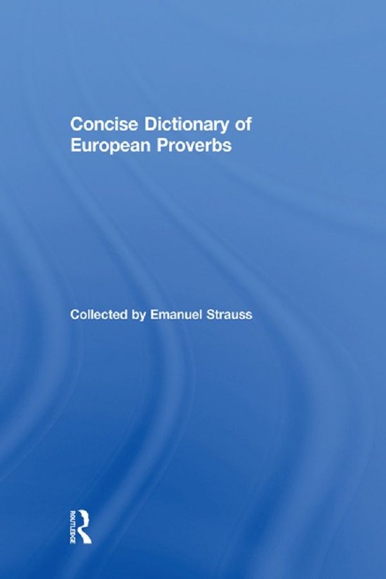 Concise Dictionary of European Proverbs - cover