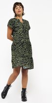 LOLALIZA Mini-jurk met zebraprint - Khaki - Maat 42