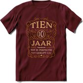 10 Jaar Legendarisch Gerijpt T-Shirt | Okergeel - Ivoor | Grappig Verjaardag Cadeau | Dames - Heren | - Burgundy - XL