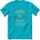 90 Jaar Legendarisch Gerijpt T-Shirt | Roest - Ivoor | Grappig Verjaardag Cadeau | Dames - Heren | - Blauw - L
