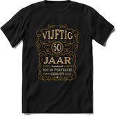 50 Jaar Legendarisch Gerijpt T-Shirt | Okergeel - Ivoor | Grappig Verjaardag Cadeau | Dames - Heren | - Zwart - 3XL