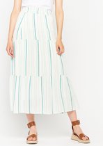 LOLALIZA Maxi rok met verticale strepen - Licht Groen - Maat XL