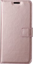 Samsung Galaxy S6 Edge Telefoonhoesje - Bookcase - Ruimte voor 3 pasjes - Kunstleer - SAFRANT1 - Rosé Goud