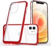 Hoesje Geschikt voor iPhone 12 Pro hoesje transparant met bumper Rood - Ultra Hybrid Hoesje Geschikt voor iPhone 12 Pro case