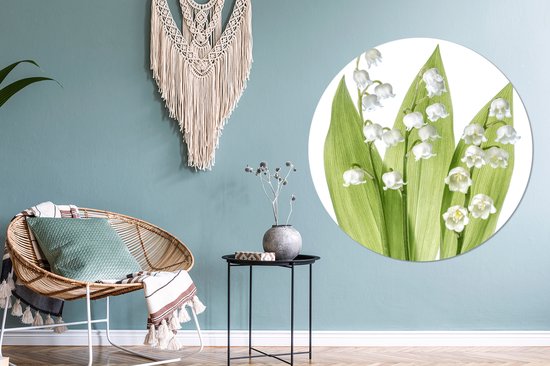 Wall Circle - Wall Circle Indoor - Une des fleurs blanches du Muguet - ⌀ 120 cm - Décoration murale - Peintures Ronds XXL