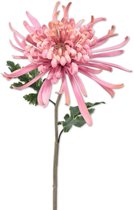 Viv! Home Luxuries Chrysant - kunstbloem - roze - 68cm - topkwaliteit