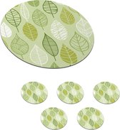 Onderzetters voor glazen - Rond - Natuur - Bomen - Bladeren - 10x10 cm - Glasonderzetters - 6 stuks