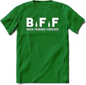 Bier BFF T-Shirt | Unisex Kleding | Dames - Heren Feest shirt | Drank | Grappig Verjaardag Cadeau tekst | - Donker Groen - 3XL