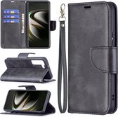 Samsung Galaxy S22 Hoesje - MobyDefend Wallet Book Case Met Koord - Zwart - GSM Hoesje - Telefoonhoesje Geschikt Voor Samsung Galaxy S22