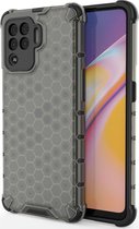 Mobigear Honeycomb Telefoonhoesje geschikt voor OPPO A94 Shockproof Hardcase Hoesje - Zwart