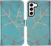 iMoshion Design Softcase Book Case Samsung Galaxy S22 hoesje - Blue Graphic