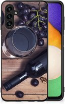 Leuk TPU Backcase Geschikt voor Samsung Galaxy A13 Telefoonhoesje met Zwarte rand Wijn
