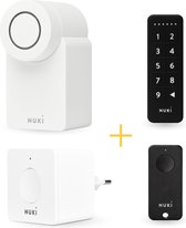 Nuki 3.0 Set - Nuki Smart Lock 3.0 WIT + Bridge WIT + Keypad Codepaneel ZWART + Keyfob Sleutelafstandsbediening ZWART