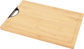 Bamboe houten snijplank / serveerplank met kunststof handvat 40 x 30 x 1,7 cm