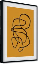 Akoestische panelen - Geluidsisolatie - Akoestische wandpanelen - Akoestisch schilderij AcousticPro® - paneel met abstracte esthetiek - Design 45 - Premium - 100x70 - zwart- Wandde