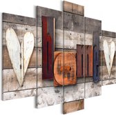 Schilderij - Enchanted Cottage (5 Parts) Wide.