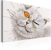 Schilderij - Grey Cat.