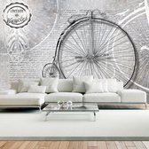 Fotobehang - Vintage bicycles - black and white.