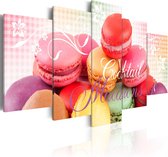 Schilderij - Sweet macarons.