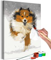 Doe-het-zelf op canvas schilderen - Running Dog.