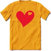 Valentijn Hart T-Shirt | Grappig Valentijnsdag Cadeautje voor Hem en Haar | Dames - Heren - Unisex | Kleding Cadeau | - Geel - XXL