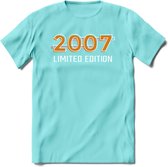 2007 Limited Edition T-Shirt | Goud - Zilver | Grappig Verjaardag en Feest Cadeau Shirt | Dames - Heren - Unisex | Tshirt Kleding Kado | - Licht Blauw - XL