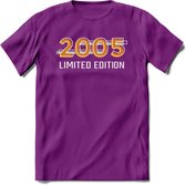 2005 Limited Edition T-Shirt | Goud - Zilver | Grappig Verjaardag en Feest Cadeau Shirt | Dames - Heren - Unisex | Tshirt Kleding Kado | - Paars - L