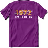 1972 Limited Edition T-Shirt | Goud - Zilver | Grappig Verjaardag en Feest Cadeau Shirt | Dames - Heren - Unisex | Tshirt Kleding Kado | - Paars - XXL