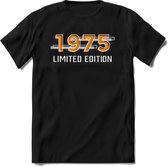 1975 Limited Edition T-Shirt | Goud - Zilver | Grappig Verjaardag en Feest Cadeau Shirt | Dames - Heren - Unisex | Tshirt Kleding Kado | - Zwart - S
