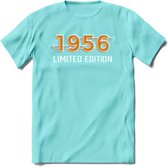 1956 Limited Edition T-Shirt | Goud - Zilver | Grappig Verjaardag en Feest Cadeau Shirt | Dames - Heren - Unisex | Tshirt Kleding Kado | - Licht Blauw - L