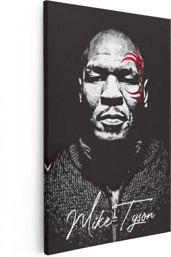 Artaza - Peinture sur Canevas - Mike Tyson avec son tatouage rouge - 40x60 - Petit - Photo sur Toile - Impression sur Toile