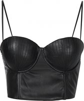 zoe karssen - dames -  pitou lederen bustier -  zwart - l