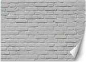 Trend24 - Behang - Witte Bakstenen Muur - Behangpapier - Behang Woonkamer - Fotobehang - 200x140 cm - Incl. behanglijm