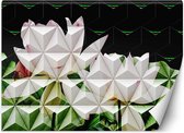 Trend24 - Behang - Lotusbloem Geometrisch - Vliesbehang - Behang Woonkamer - Fotobehang - 200x140 cm - Incl. behanglijm