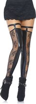 Wetlook, lace footless thigh
