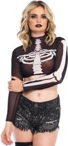 Skeleton mesh crop top