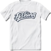 Fishing - Vissen T-Shirt | Grappig Verjaardag Vis Hobby Cadeau Shirt | Dames - Heren - Unisex | Tshirt Hengelsport Kleding Kado - Wit - S