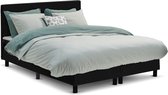 Beddenreus boxspring Illinois vlak met gestoffeerd matras - 140 x 200 cm - zwart