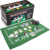 Texas Hold Em Poker - Blackjack Set - Pro Pokerset Met 200 Poker Chips - Pokerkaarten Cards - Speelkleed